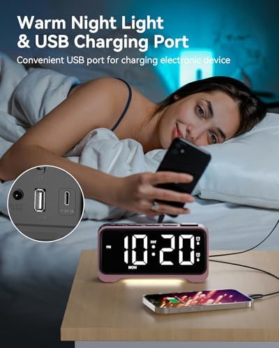 Kids Alarm Clock, Digital Alarm Clocks for Bedrooms,RGB Electric Desk Clock