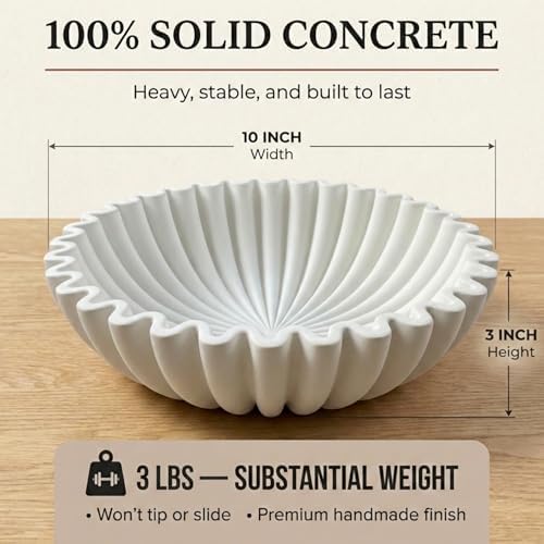 OAKOA White Decorative Bowl - Catch All Bowl - Scalloped Bowl - Ruffle Bowl