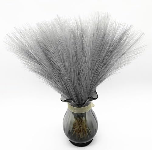 CATTREE Artificial Pampas Grass Stems, Light Gray, 18 Inch, 30 Pcs