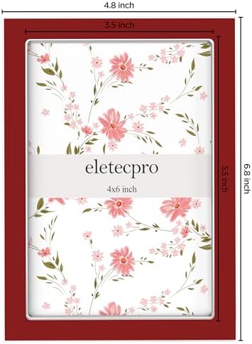 eletecpro 4x6 Enamel Picture Frame with Real Glass Cover, Red, 1-Pack