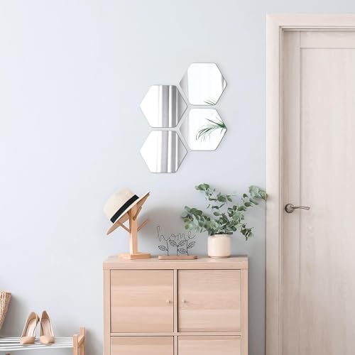 EVIDECO French Home Goods Small Decorative Wall Self Adhesive Shaped Mirrors - Set of 4