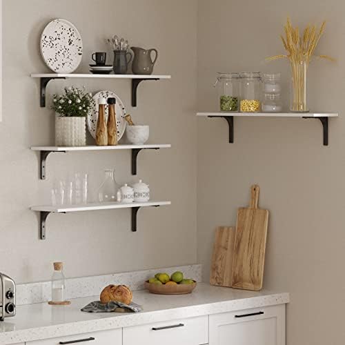 DINZI LVJ Long Wall Shelves, 23.6Inch Wooden Wall Mounted Shelves, Set of 2