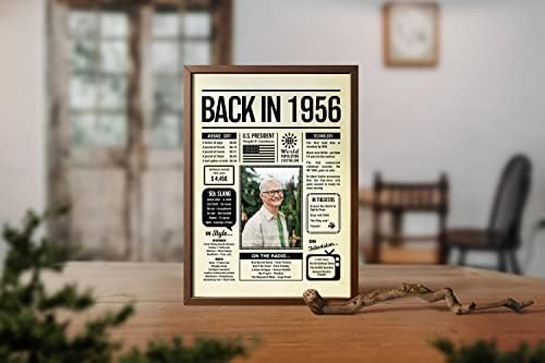 Personalized 69 year old birthday gifts - Back in 1956 Poster - Centerpiece Table Decorations 69th Birthday Party - Custom Born in 1956 Newspaper Vintage Poster for Men, Women