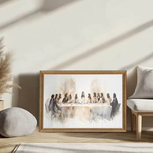 Fantasy Artists The Last Supper Christian Wall Art – Sacred Biblical Scene of Jesus and the Twelve Apostles, Reverent Religious Artwork for Church, Prayer Room & Faith-Centered Home,20W X 30H