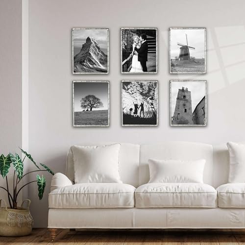 4x6 Picture Frame with Elegant Metal Bamboo Design, 4 x 6 Photo Frames with HD Real Glass, Versatile Display for Tabletop or Wall Mounting, Great for Home Decor and Gift Giving