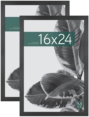 MCS Studio Gallery Poster Frame, 16x24, Black Woodgrain, 2-Pack