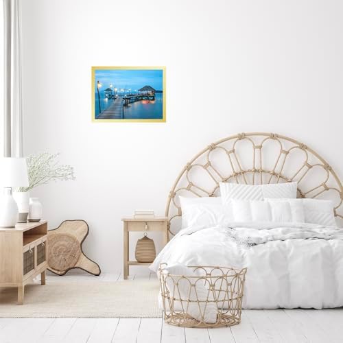 JCJMY 10x14 Picture Frame Set of 6 for 30 x 40cm Diamond Art Painting, Wall Mounting Horizontally or Vertically, 10 x 14 Wall Gallery Poster Photo Frame with Shatter Resistant Plexiglass,6 Pack, Gold