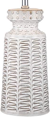 Helene 26" Tall Table Lamp Set of 2 White Glaze Ceramic Country