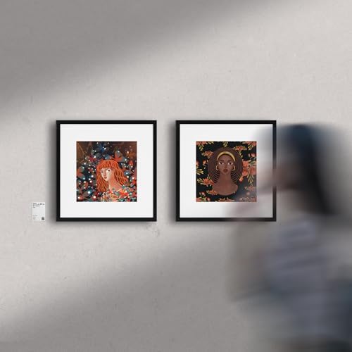 Giftgarden 12x12 Picture Frame Black Set of 16, Matted to 8x8 Photo with Mat, Lightweight Square Gallery Frames for Wall Hanging Display