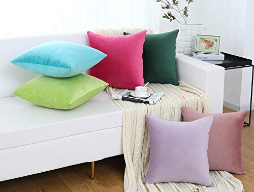 Jeneoo Comfy Decor Velvet Throw Pillow Covers for Home Sofa Decorative Lumbar Couch Cushion Cases (12 x 20 Inches, Dusty Rose)