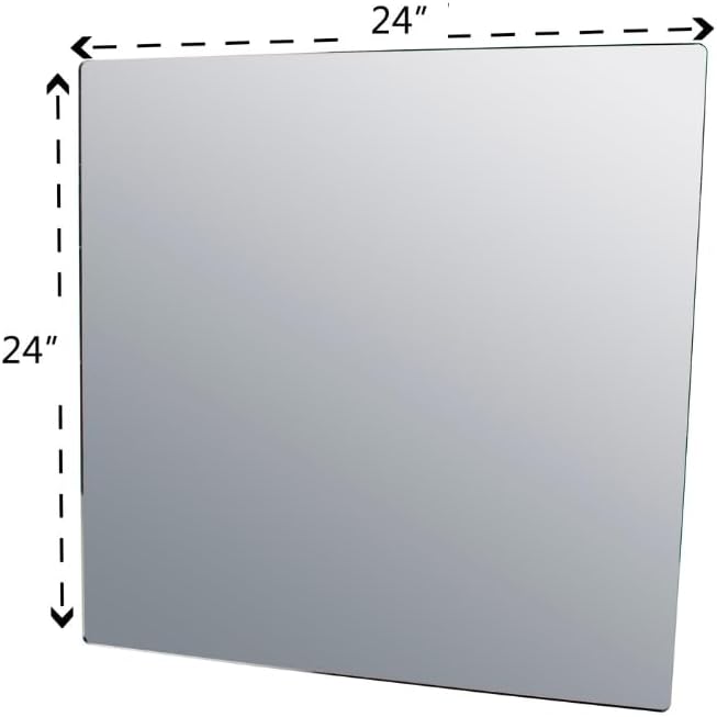 Marketing Holders 3 Pack Acrylic Mirror Sheet 24" x 24" Lucite Square Decorative Tile Glass Replacement Reflective Plate for Gyms Yoga Dance Studios and Shoe Stores