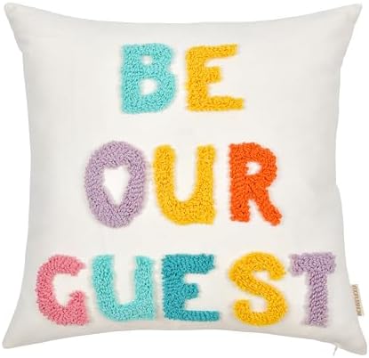 Boho Throw Pillow Covers 18*18 Spring Decorative Tufted Letters