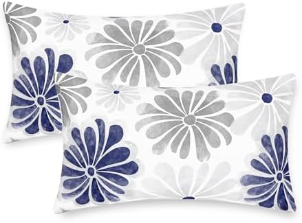 CaliTime Decorative Couch Throw Pillow Covers, 20 X 12 Inches, Navy Blue