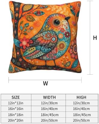 Bohemian Bird Throw Pillow Covers Set of 4 Decorative Soft Double Sided Print Pillow Case Farmhouse Home Decor for Living Room Sofa Couch 18x18