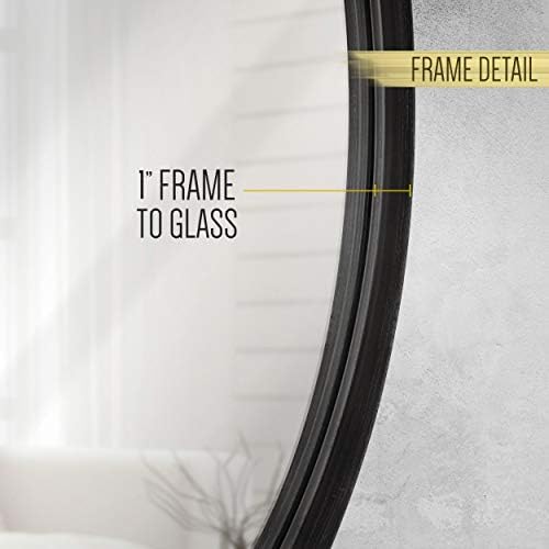 HBCY Creations Large Round Mirror, Black 27.5 inch Wall Mirror for Entryway, Bathroom, Living Room and More, Modern Minimalist Mirror for Both Rustic and Boho Design and Decor