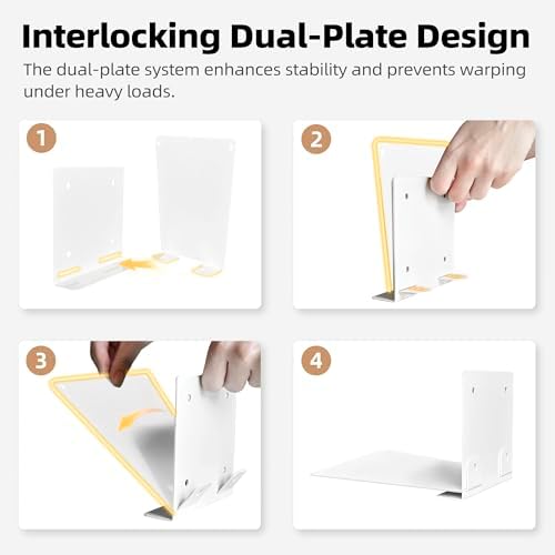 STORAGE MANIAC Invisible Floating Bookshelves Wall Mounted White