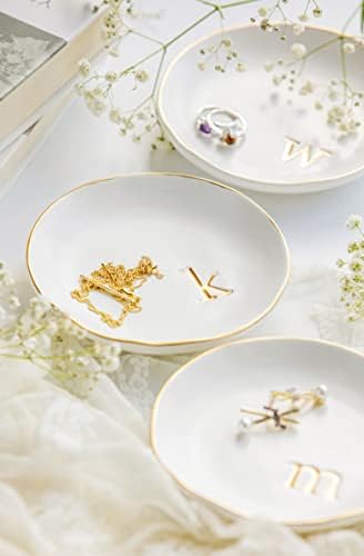 COLLECTIVE HOME Ceramic Jewelry Tray, Trinket Dish, Gifts for Women (D)