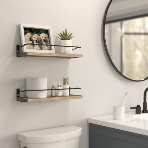RICHER HOUSE Floating Shelves Bathroom, Small Wall Shelf Over Toilet 2 Set