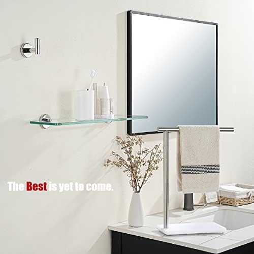 JQK Bathroom Glass Shelf Chrome, Tempered Glass Shower Storage 20 by 5 inches, 304 Stainless Steel Polished Chrome Wall Mount, 2 Pack, TGS101L20-CH-P2