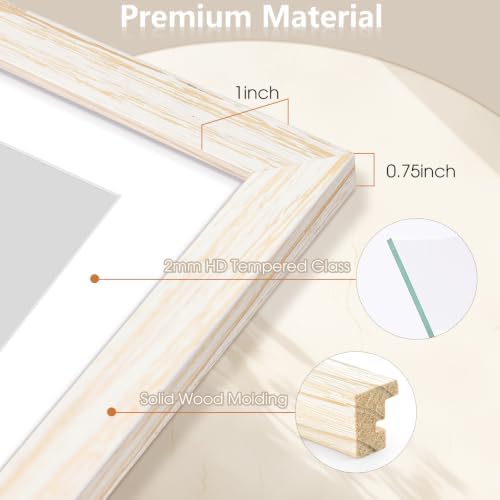 Golden State Art Collage Frame 8x20 for 4 4x6 Photos Wood Distressed White