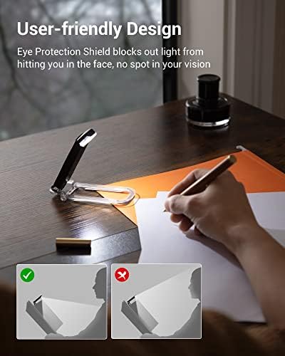 DEWENWILS Book Reading Light with Cilp, LED Clip on Book Light for Reading in Bed, USB Rechargeable Eye Care Book Lamp for Kids, Bookworms,2 Brightness Levels (Black)