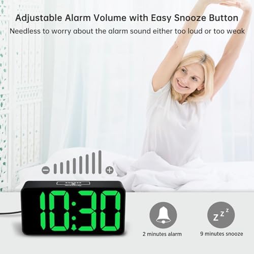 DreamSky Small Digital Alarm Clock for Bedroom with Large Big Numbers