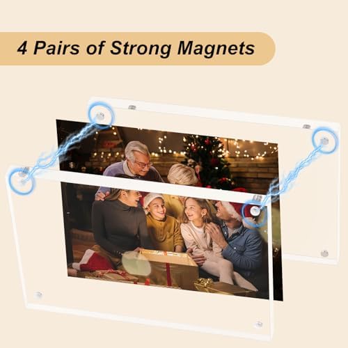 AMEITECH 4x6 Acrylic Picture Frame 5 Pack, Frameless Clear Photo Frames