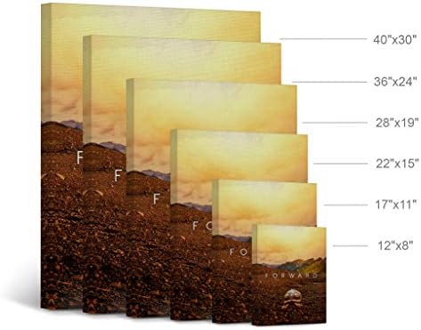 Smile Art Design Forward Inspiring Turtle and Mountain View Motivational Wall Art Canvas Print Inspirational Wall Art Entrepreneur Quote Office Living Room Decor Artwork Gift Ready to Hang 36x24
