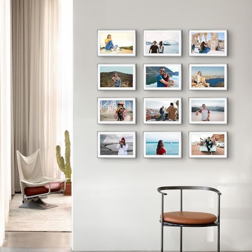 Frametory 12 Pack 13x19 Aluminum Frame with Mat for 11x17 Photo, Silver