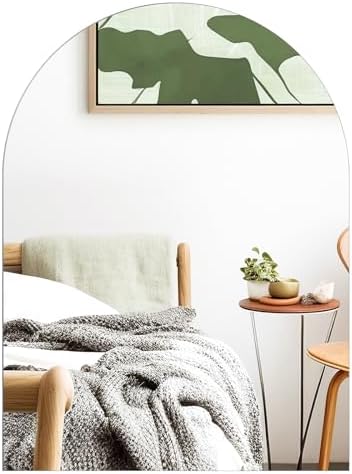 Arched Bathroom Mirror for Wall, 16 x 12 in Small Arched Wall Mirror | High Clear No Distortion Real Glass Decorative Arch Mirror for Bathroom, Vanity, Living Room, Bedroom, Entryway, Home Decor