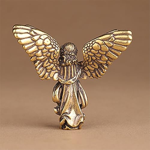 Copper Praying Baby Angel Figurine Statue Cute Memorial Wings Cherubs Sculpture Portable Mini Size Home Decorations Office Desk Decor Ornament Gift for Lover Kids Boy Girl Friends