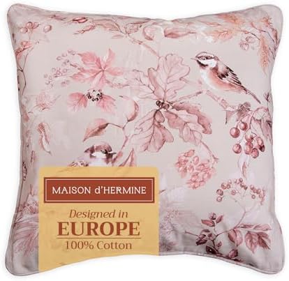 Maison d' Hermine Throw Pillow Covers 100% Cotton (20" x 20" - Pack of 1)