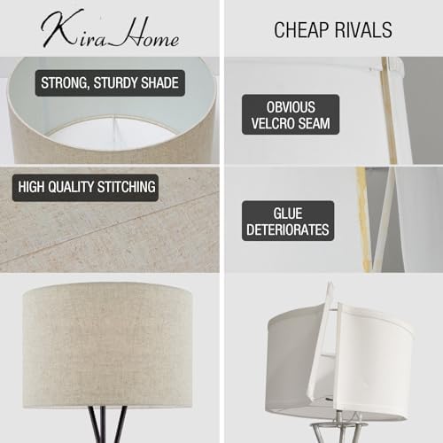 Kira Home Sadie 60" Mid-Century Modern Tripod Tall Floor Lamp