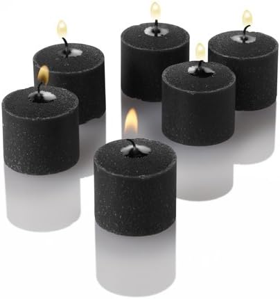 Set of 12 Richland Votive Candles Black Unscented and 12 Clear Glass Eastland Votive Holders