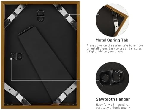Frametory 2 Pack 5x7 Aluminum Frame with Mat for 4x6 Photo, Bronze