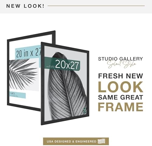 MCS Studio Gallery Poster Frame, 20x27, Black Woodgrain, 1-Pack