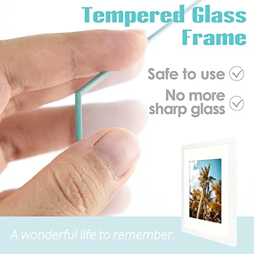Frametory 8 Pack 11x14 White Picture Frame with Glass Ivory Mat for 8x10