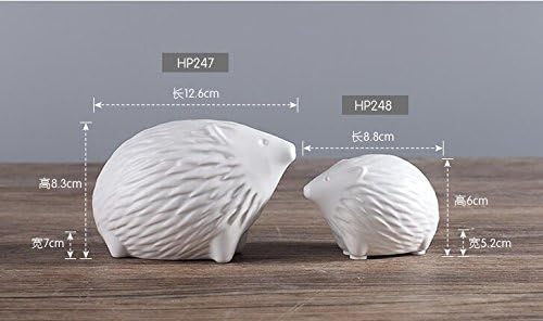 NWFashion Ceramic Animal Figurines Home Decoration Furniture Desktop Display (White&Black Hedgehog)