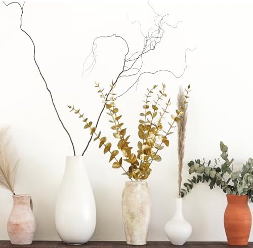 120 Pcs Gold Eucalyptus Stems