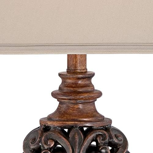 Regency Hill Exeter 30" Large Table Lamps Set of 2 Faux Wood Finish Cottage