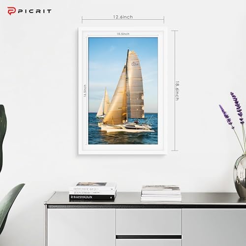 Picrit 13x19 Picture Frame Set of 12, Modern Gallery Wall Frames, White