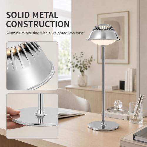 VIOA TL14 Wireless LED Table Lamp Modern Chrome Set of 2