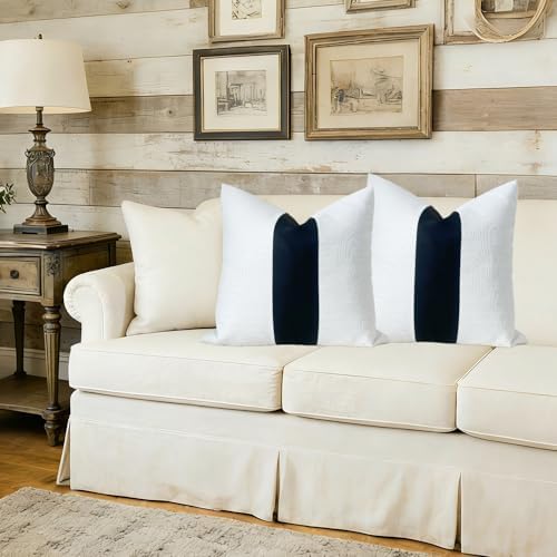Slow Cow Black White Patchwork Throw Pillow Covers 18 x 18 Inch Pack of 2