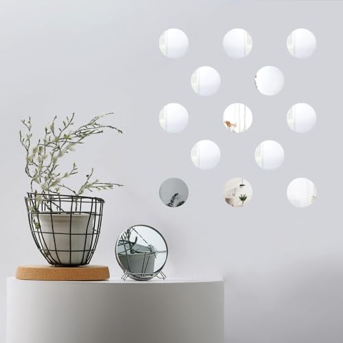 1 Inch, Pack of 50 Small Mirrors for Crafts, Round Mirror for Tables at Wedding, Mirror Tiles for Crafts and DIY Projects