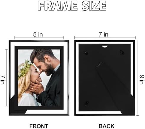 HIKWADERY 5x7 Picture Frames Black - Set of 4, HD Real Glass 5 by 7 Photo Frame for Tabletop Display, Wedding Birthday Mothers Day Gifts (5 x 7, Black)