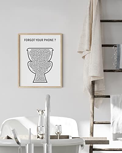 HAUS AND HUES Funny Bathroom Wall Art and Restroom Decor | Hilarious Toilet Signs, Guest Bathroom Wall Decor | 12" x 16" Unframed