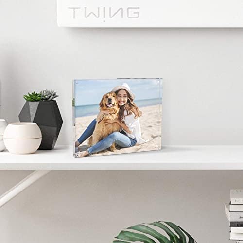 TWING 8x10 Acrylic Frame 5 Pack,24MM Thicker Frameless Clear Picture Frames