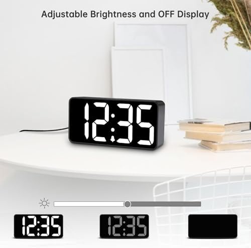DreamSky Small Digital Alarm Clock for Bedroom, Large Big Numbers Display