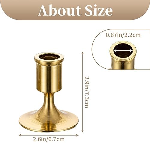 Sziqiqi Gold Candlestick Candle Holders Set of 12, for Wedding Table
