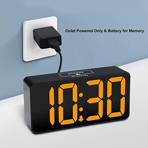 DreamSky Small Digital Alarm Clock for Bedroom with Large Big Numbers